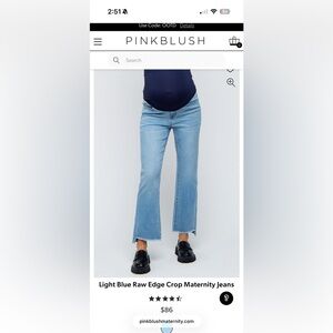 Pinkblush Raw Edge Light Blue Maternity Jeans